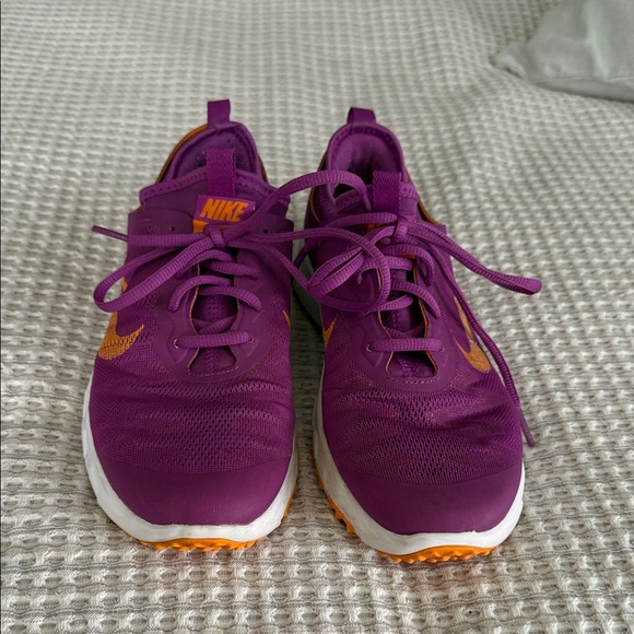 Nike Shoes - Nike Women's Purple Athletic Sneakers with Orange Swoosh. Size 7